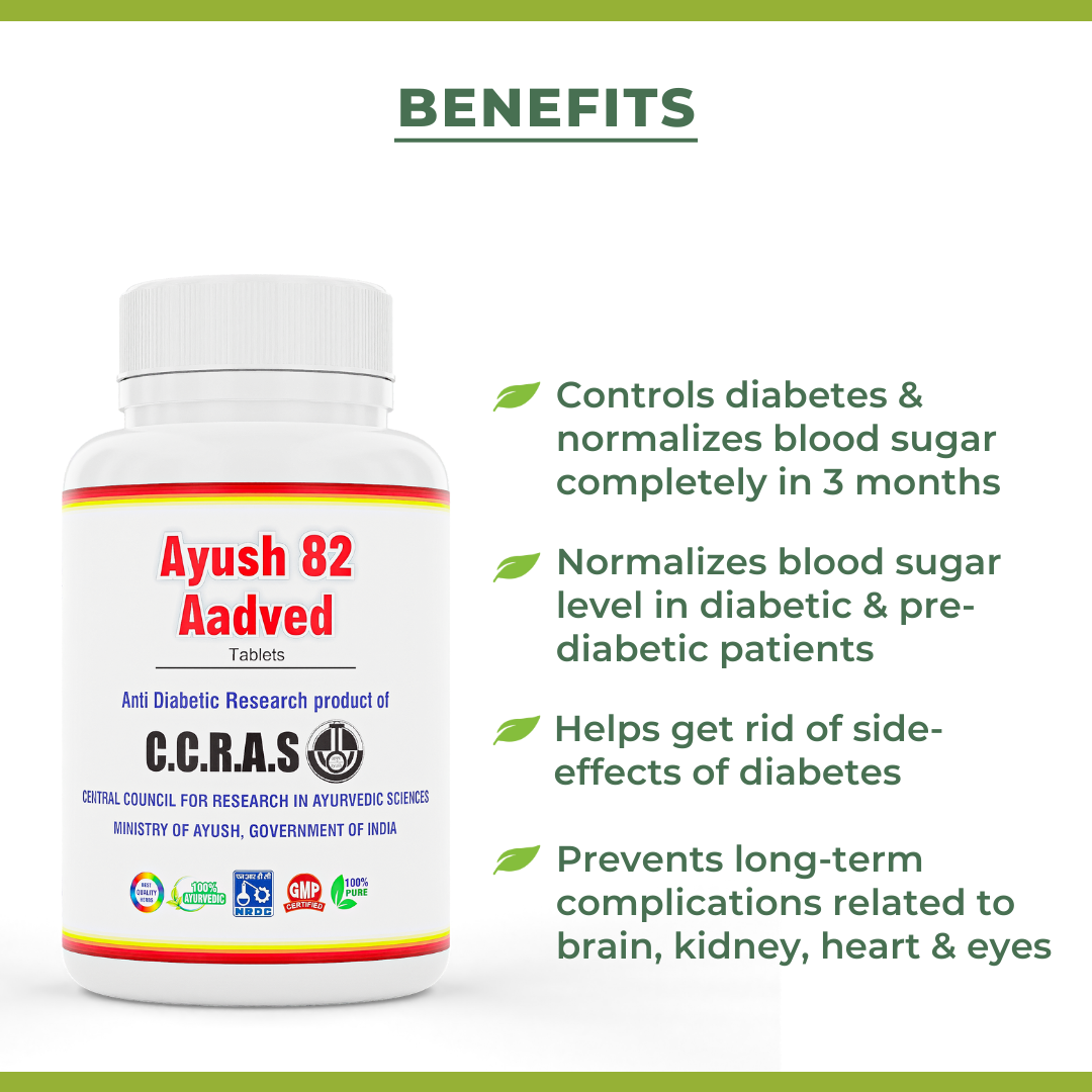 Ayush82 Aadved: Ayurvedic Medicine to Control Diabetes & Blood Sugar Level (An Ayush82 Research Product by CCRAS)